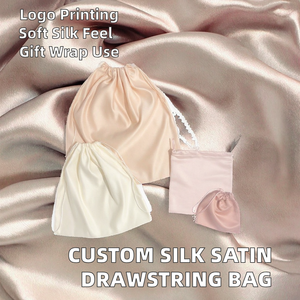 Sacs d'emballage cadeau en satin de soie pliables avec fermeture à l'épaule, personnalisés avec logo imprimé, de haute qualité, doux, pour la vente en gros - Product Image 2