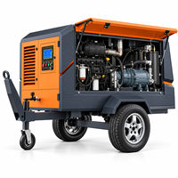 Compresseur d'air diesel portable 55 kW 10 bars, compresseur à vis rotatif remorquable pour le sablage industriel et le nettoyage de surfaces