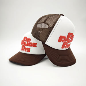 Casquette Trucker Sportive Personnalisée en Mousse Haute Qualité, Unie, 5 Panneaux, Visière Courbe, Maille, Fermeture Snapback, Impression en Relief, avec ou sans Cordon - Product Image 2