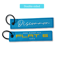 Nieuwe aanwinst: op maat gemaakte logo geborduurde motor sleutelhanger promotioneel cadeau met vlag geborduurde patch karabijnhaak sleutelhanger label