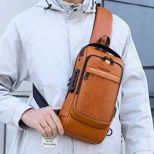 Borsa a Tracolla da <span class=keywords><strong>Uomo</strong></span> con Catene, in Poliestere Oxford, Cintura con Cuscinetto d'Aria, Tasca per Cellulare - Product Image 3