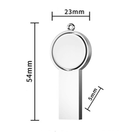 Clé USB publicitaire ronde en métal, souvenir d'entreprise, 64 Mo, 128 Mo, 4 Go, 8 Go, 16 Go, 32 Go, 64 Go, 128 Go, USB 2.0, USB 3.0, clés USB personnalisées