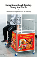 Chariot alimentaire pliable, chariot à snacks multifonctionnel pour les marchés nocturnes, camion alimentaire mobile d'extérieur, vente directe d'usine
