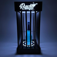 Présentoir Lumineux LED pour Bouteilles de Vin et Champagne, Cage à Bouteilles en Fer pour Service VIP de Bar de Nuit, Glorificateur de Bouteilles
