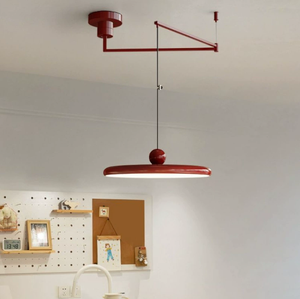 Lampe suspendue à bras mobile en forme de soucoupe à crème française, spectre complet, protection des yeux, design moderne minimaliste, lampe de table de bar et de salle à manger - Product Image 1