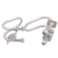 Connecteur de tuyauterie en acier au carbone et acier inoxydable avec écrou hexagonal en nylon, collier de serrage en U, collier de serrage croisé, doubles colliers de serrage pour la connexion de tubes
