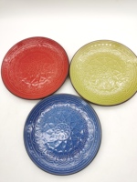 Service de table en grès nordique de luxe peint à la main, 18 pièces, compatible lave-vaisselle, assiettes de restauration personnalisées