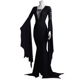 Disfraces de Halloween de <span class=keywords><strong>vampiro</strong></span> para <span class=keywords><strong>mujer</strong></span>, <span class=keywords><strong>disfraz</strong></span> de Cosplay Sexy de Viuda Negra, Mangas de murciélago, vestido de bruja gótica - Product Image 5
