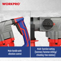Perceuse à percussion rotative filaire WORKPRO 1500W, 42 mm, vitesse variable, perceuse à percussion, support OEM, alimentation pour divers travaux de perçage