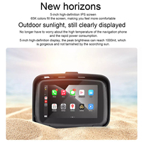 Navigateur GPS portable pour moto avec écran tactile IPS de 5 pouces, Android, étanche IP6X7, sans fil, Android Auto, USB, CarPlay, stéréo, 1 an