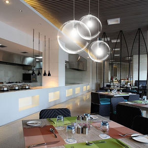 Suspension sphérique en verre à tête unique, style nordique moderne et minimaliste, pour bureau, restaurant, bar, salon de thé, éclairage créatif - Product Image 4