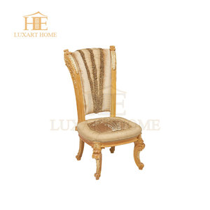 Mesa de comedor de lujo personalizada estilo Palacio <span class=keywords><strong>Imperial</strong></span> Real lujosa mesa de comedor larga chapada en oro con 8 sillas para comedor de Villa - Product Image 3