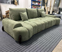 Canapé modulaire en chenille Green Cloud, canapé capitonné avec accoudoirs réglables, vente en gros directe d'usine