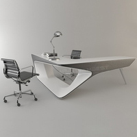 Bureau de direction en marbre de luxe, bureau de direction pour PDG, bureau d'ordinateur moderne noir avec tiroir