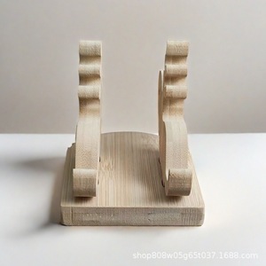 Creative Wooden Phone <b>Holder</b> 9x12x10cm Natural Wood Color <b>Tablet</b> Stand Desktop Storage Rack Customizable - Product Image 3