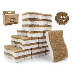 Esponja para Platos Compostable Natural, Esponja Biodegradable de Fibra de Coco y Celulosa, Apta para Lavavajillas - Product Image 1