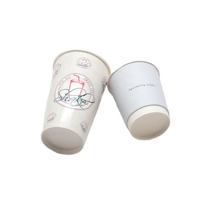Gobelet en papier <span class=keywords><strong>blanc</strong></span> à paroi unique/à double paroi imprimé de logo spécial personnalisé de 12oz avec couvercle pour le thé Matcha au chocolat chaud Latte - Product Image 2