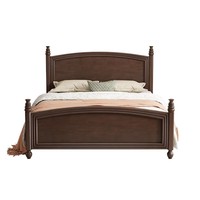 Modernes Vintage Massivholz-Softbett mit Stauraum-Schubladen, Plattform-Design, Umweltfreundlich für Hauptschlafzimmer, Apartments & Villen
