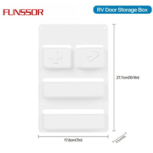 Organisateur de rangement mural noir et blanc pour camping-car, poche de rangement murale en ABS pour accessoires intérieurs de camping-car, <span class=keywords><strong>caravane</strong></span>, fourgon aménagé - Product Image 1
