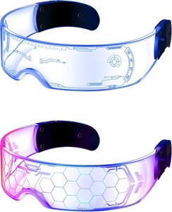 Gafas de Sol Luminosas RGB LED Estilo Cyberpunk Neon-Glo, Visera Acrílica, Alimentadas por Batería, Portátiles, Gran Venta para Halloween - Product Image 1