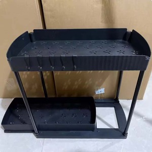 Organizzatore <span class=keywords><strong>Estraibile</strong></span> a 2 Livelli Curvo per <span class=keywords><strong>Cucina</strong></span> e Bagno, Scaffale da Scrivania Multi-Livello con Ripiano Sopra il Lavello - Product Image 6