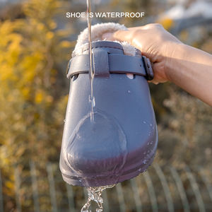 Sandal Wanita Platform <span class=keywords><strong>EVA</strong></span> Hangat Mode Sandal Taman Sandal Selop Mules Sepatu Berjajar Bulu Bakiak untuk Wanita - Product Image 4