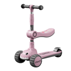 Nouveau modèle de trottinette <span class=keywords><strong>à</strong></span> 3 roues réglable en hauteur pour enfants avec siège, dotée de roues en PU lumineuses et d'une plateforme repose-pieds - Product Image 1
