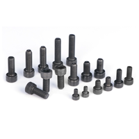 Vis à tête cylindrique moletée en acier allié, oxyde noir, filetage complet