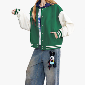 Custom 320g Baseball Jacket Splicing Trend Student All <b>Match</b> Jacket Coat Embroidery Custom Team Clothing Fashion Brand - Product Image 2