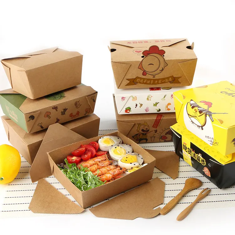 テイクアウト紙食品包装箱ライトミール包装テイクアウトクラフト紙箱