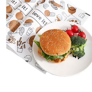Custom logo Printing Hamburger Deli Packaging Grease Proof Tissue Wrapper Burger <b>Wrap</b> Sandwich <b>Paper</b> - Product Image 1