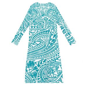 Cardigan invernale donna personalizzato Femme Maxi oversize manica lunga polinesiano tribale blu Casual leggero aperto davanti Cardigan cappotto - Product Image 5