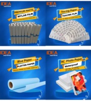 Rollo de Papel para Ploter de Diseño CAD, Película de Dibujo de Poliéster Mylar, Resistente a la Humedad, Grosor de 0.05 mm, Mate de una o Doble Cara