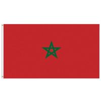 Drapeau du Maroc 3x5 pieds en polyester avec deux œillets en laiton, simple couche, pour décoration murale intérieure et extérieure