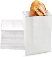 Sac en papier écologique, résistant à la graisse, blanc, pour emporter des biscuits, des beignets, des frites, des hamburgers, emballage alimentaire recyclable avec fond pointu