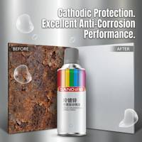SANVO Spray de Galvanisation à Froid Riche en Zinc 96% Résistance au Spray Salin 800H Apprêt Riche en Zinc Peinture Antirouille pour Réparation d'Acier