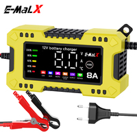 Chargeur de batterie au plomb pour moto et voiture E-MaLX Smart 12V8A avec écran couleur
