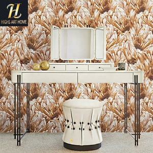 Mobilier de maison moderne Commode de luxe légère et luxueuse pour chambre à coucher avec cadre en bois blanc et miroir à led Commode en métal pour villa - Product Image 2