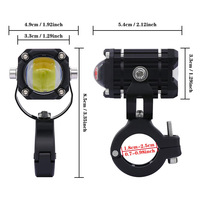 Projecteur de moto et voiture 12V avec phare LED Devil Eye, projecteur pour véhicules électriques, lumière blanche et jaune double couleur, clignotant
