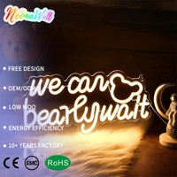 Neonawall Enseigne néon personnalisée OEM ODM, enseigne néon LED « We Can Bearly Wait » pour décoration de Man Cave, salle de jeux, fête, baby shower, mariage