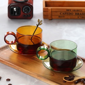 Custom Logo Round <strong>Handle</strong> Ring Cup Low MOQ Colored <strong>Stackable</strong> Glass Coffee <strong>Mug</strong> - Product Image 3