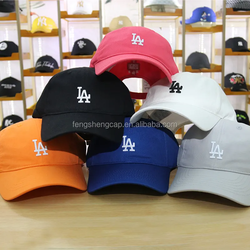 2021 גדול חדש ליגת לא מובנה LA כובעי 3D רקמת כותנה LA בייסבול כובעי אסיה האמריקאי סגנון ספורט Caps זרוק ספינה