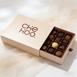 Boîte d'emballage de luxe pour chocolat, personnalisée, avec revêtement UV recyclé, type <span class=keywords><strong>tiroir</strong></span> coulissant, en carton rigide, avec séparateur - Product Image 1