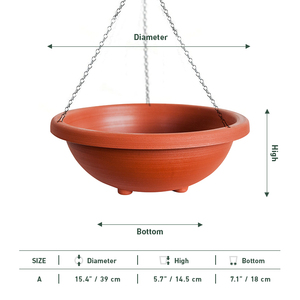 Wholesale Home Decorative Terracotta hang Pot Plastic Hanging <strong>Baskets</strong> <strong>for</strong> Flowers <strong>Plants</strong> - Product Image 3