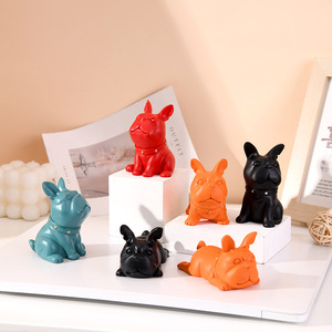 Bulldog Crafts Cartoon Resin <b>Car</b> <b>Ornaments</b> Desktop Home Decorations Animal Shape Artistic Decor - Product Image 3