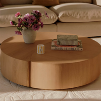 Table basse ronde minimaliste moderne en bois avec bûche Table d'appoint de style fermier pour salon ou bar à la maison