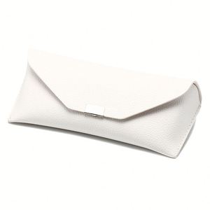 Custom Logo Fashion White Pink Square PU Bag <b>Glasses</b> Protective Cover Litchi Leather Sunglasses <b>Case</b> - Product Image 6