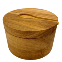 Boîte à épices moderne en bois d'acacia avec couvercle - Contenant de rangement pour assaisonnements pour l'organisation de la cuisine, sel, poivre et herbes