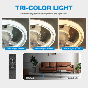 Bán Buôn Giá Phòng Ngủ Phòng Khách 6 Tốc Độ 7 Lưỡi Quạt Ánh Sáng Điều Khiển Từ Xa DC Tất Cả Các Động Cơ Đồng LED Quạt Trần Với Ánh Sáng - Product Image 5