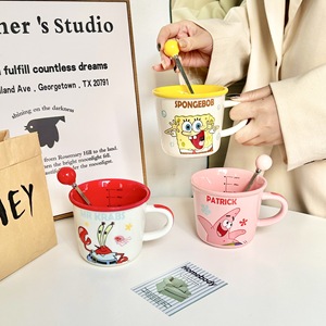 MAIMAI superventas Conjunto de 4 piezas de cerámica nórdica <span class=keywords><strong>Bob</strong></span> <span class=keywords><strong>esponja</strong></span> pantalones cuadrados vaso Universal niños enjuague bucal taza de lavado taza para beber - Product Image 1